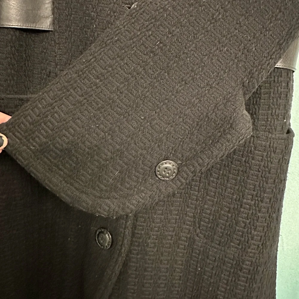 Mackage wool and leather military style coat with bell sleeves - Picture 6 of 15